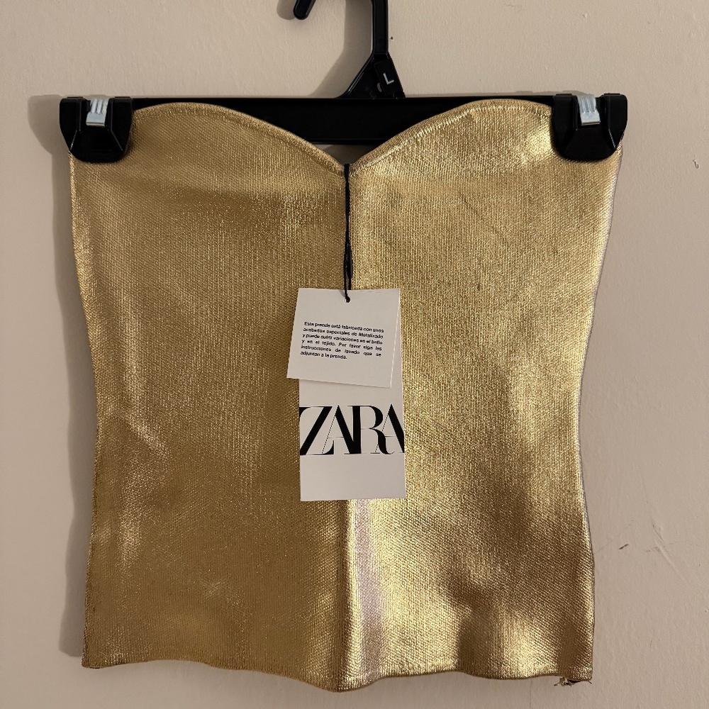 Zara Tube Top Gold